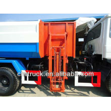 Dongfeng 4 * 2 caminhão de lixo com sistema de carga de lixo